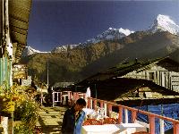 Punhill Guest House with Annapurna on the background