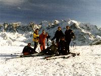 Our group in front of the Mont Blanc
